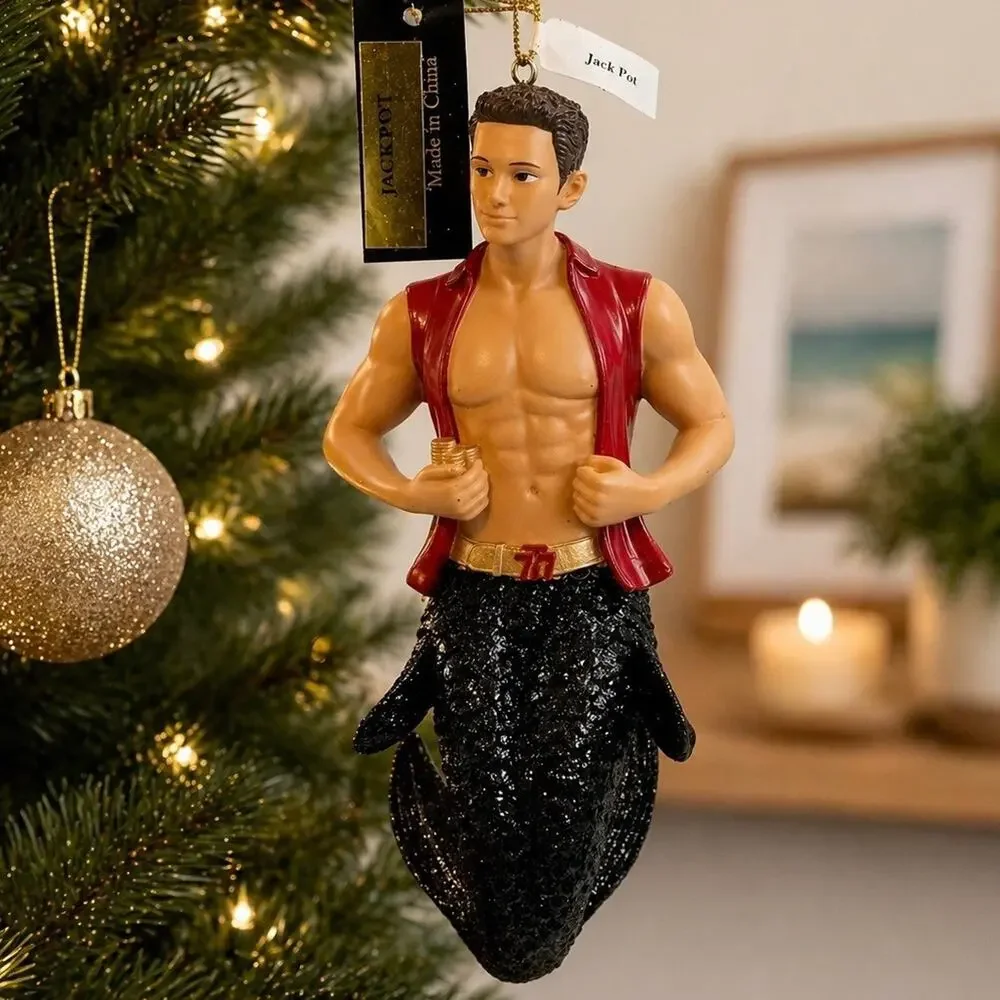 December Diamonds Jack Pot Merman Ornament 2015 Retired w Box 7